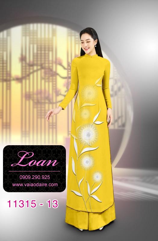 Vải áo dài in hoa Bồ Công Anh
