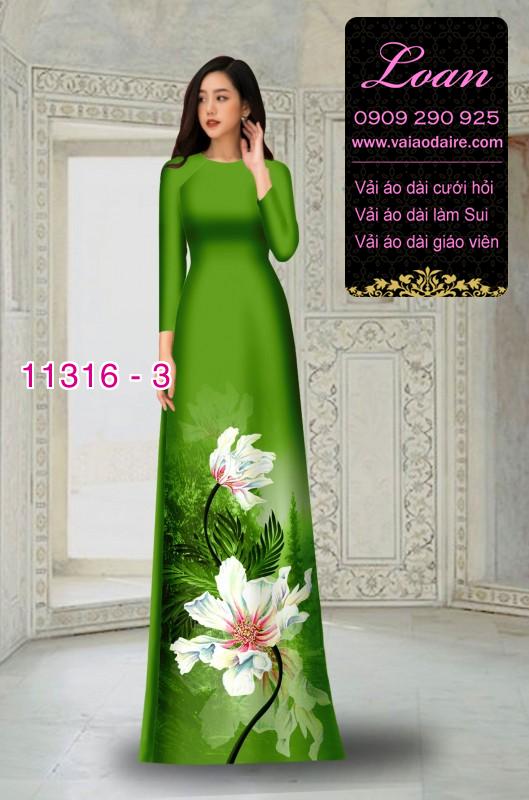 Vải áo dài hoa 3D