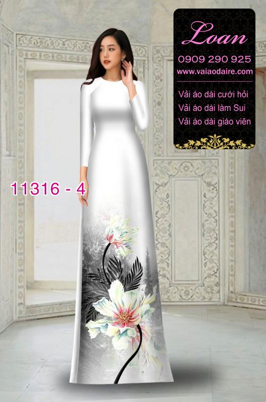 Vải áo dài hoa 3D