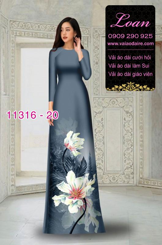 Vải áo dài hoa 3D