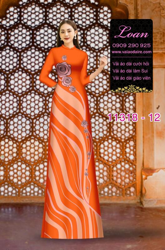Vải áo dài hoa 3D