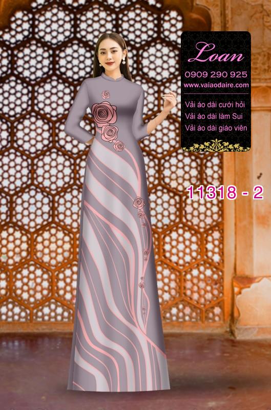Vải áo dài hoa 3D
