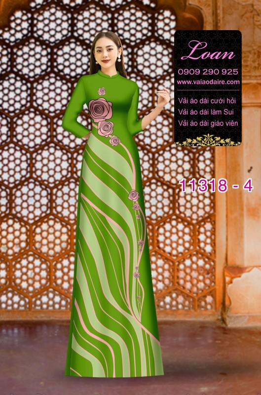 Vải áo dài hoa 3D