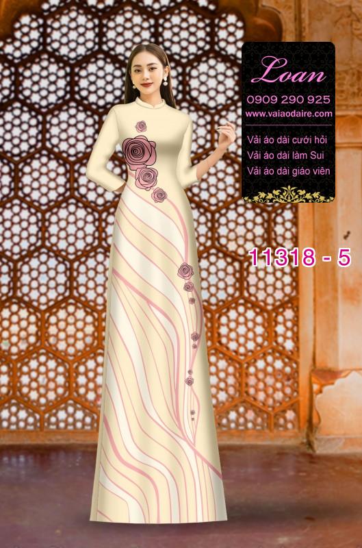 Vải áo dài hoa 3D