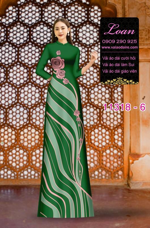 Vải áo dài hoa 3D