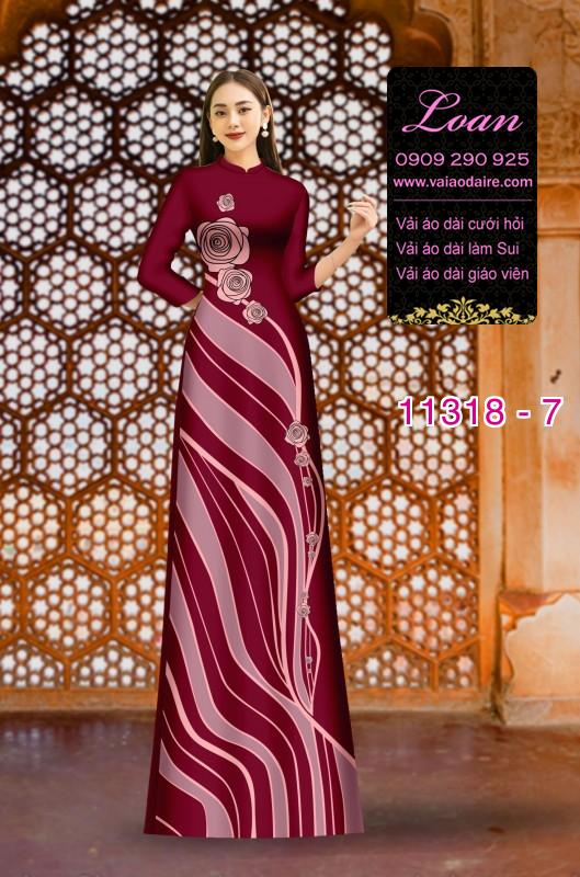 Vải áo dài hoa 3D