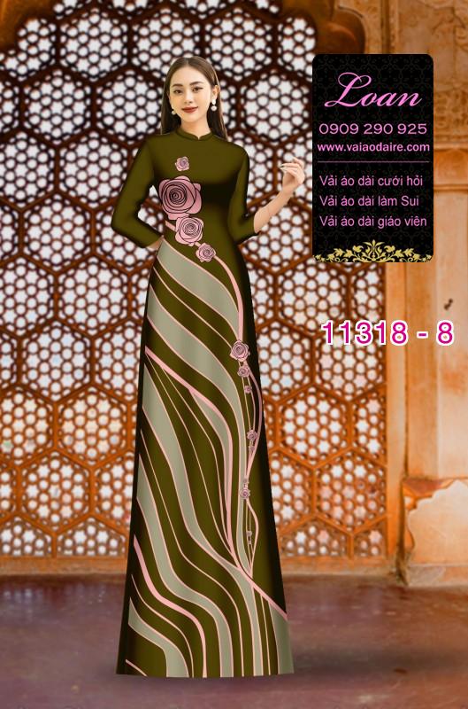Vải áo dài hoa 3D
