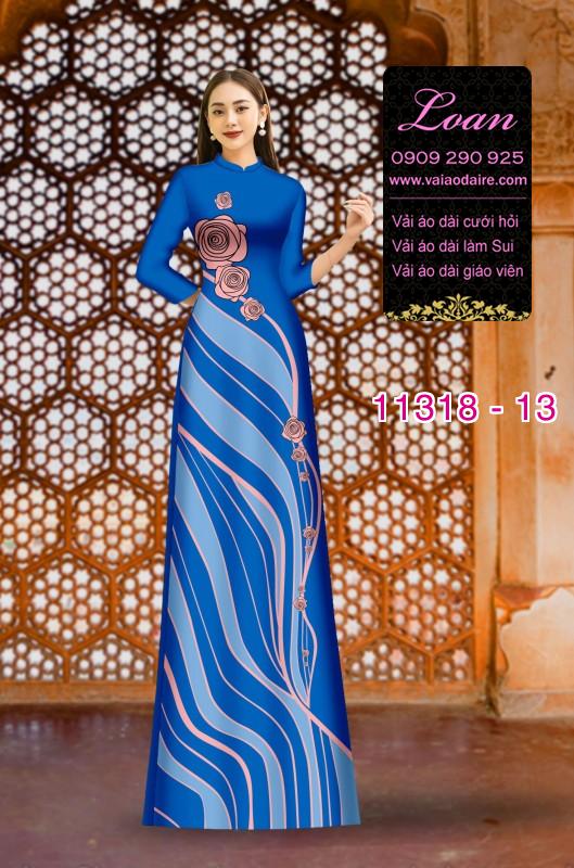 Vải áo dài hoa 3D