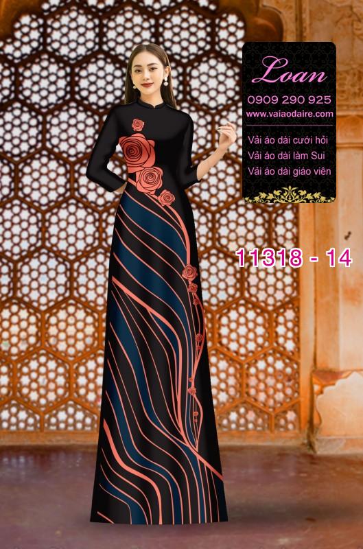 Vải áo dài hoa 3D