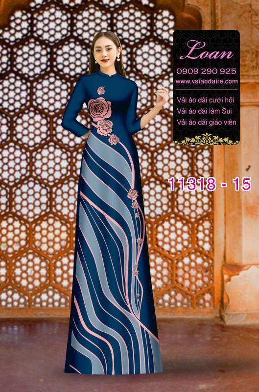 Vải áo dài hoa 3D