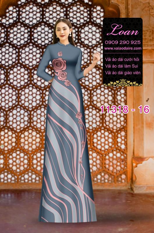 Vải áo dài hoa 3D