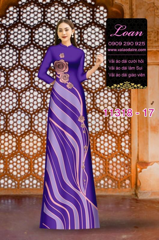 Vải áo dài hoa 3D