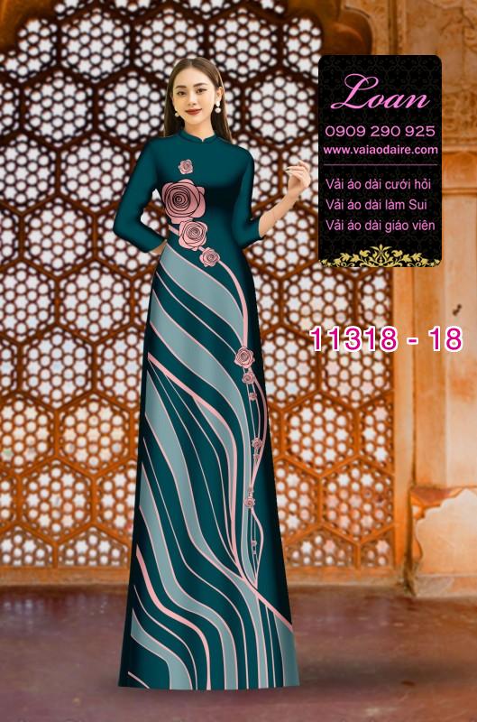 Vải áo dài hoa 3D