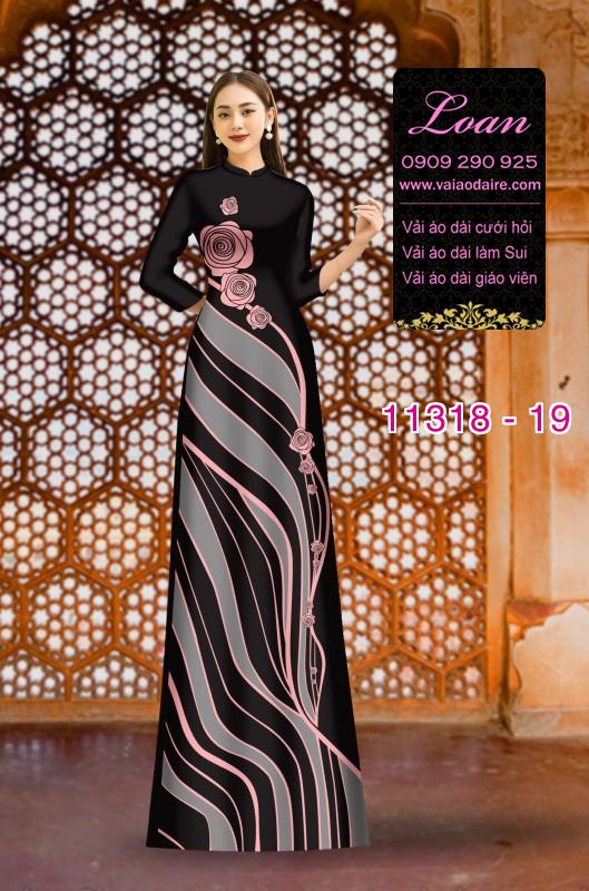 Vải áo dài hoa 3D