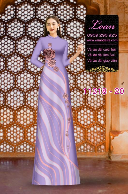 Vải áo dài hoa 3D