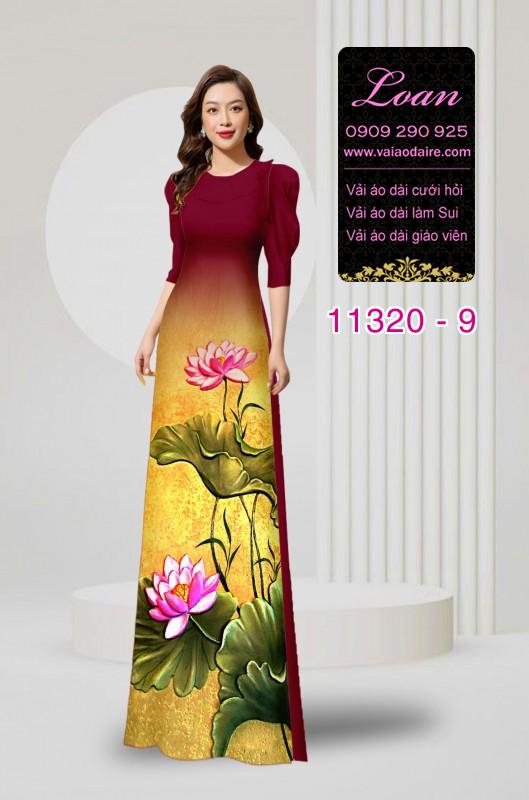 Vải áo dài hoa sen