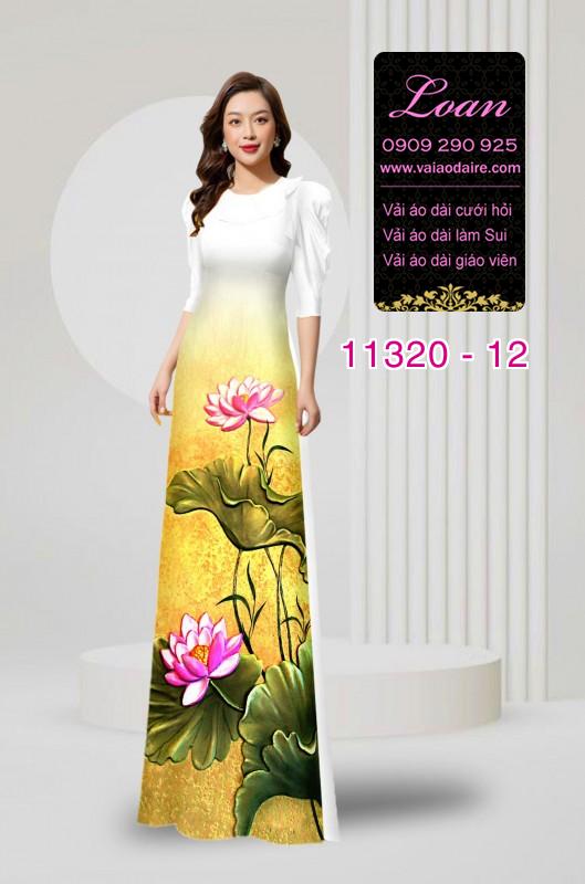Vải áo dài hoa sen