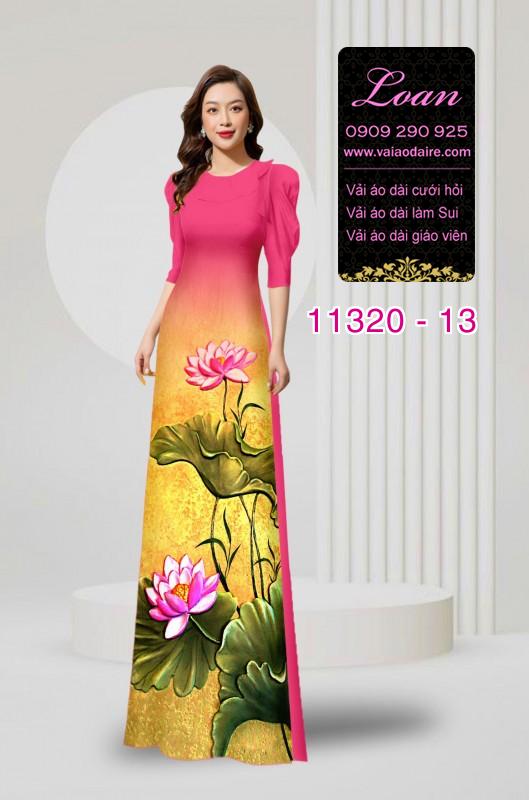 Vải áo dài hoa sen