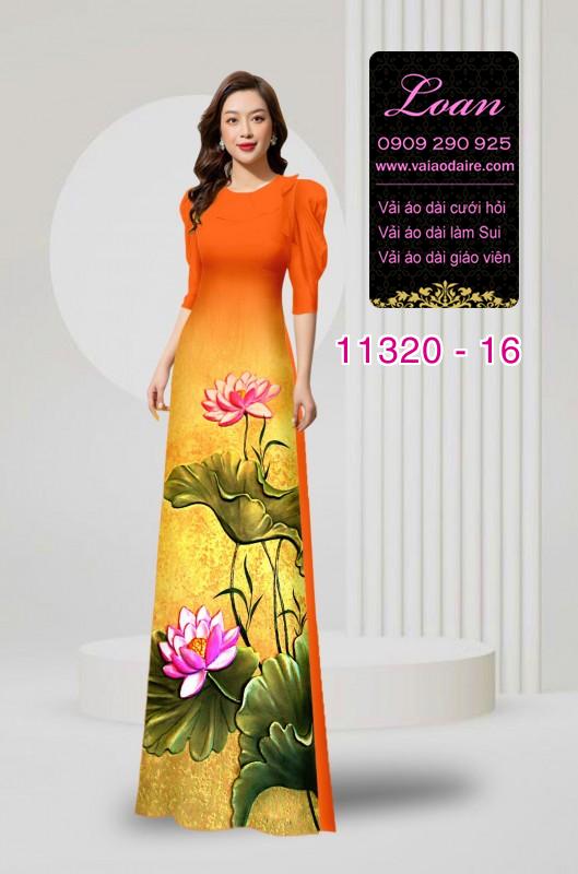 Vải áo dài hoa sen