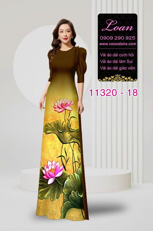 Vải áo dài hoa sen