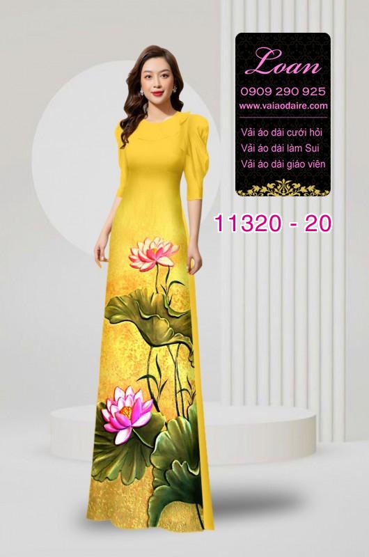 Vải áo dài hoa sen