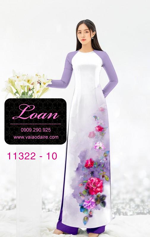 Vải áo dài hoa 3D
