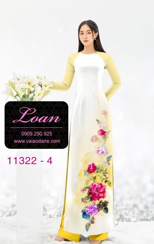 Vải áo dài hoa 3D
