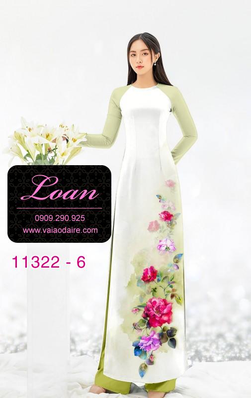 Vải áo dài hoa 3D