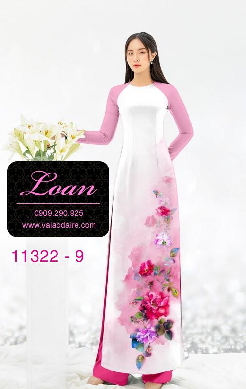 Vải áo dài hoa 3D