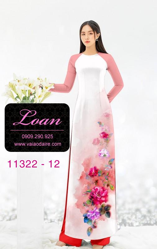 Vải áo dài hoa 3D