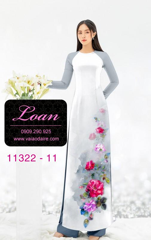 Vải áo dài hoa 3D