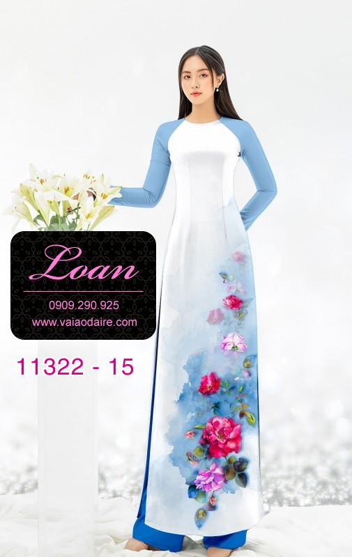 Vải áo dài hoa 3D