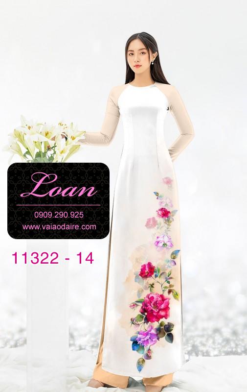 Vải áo dài hoa 3D