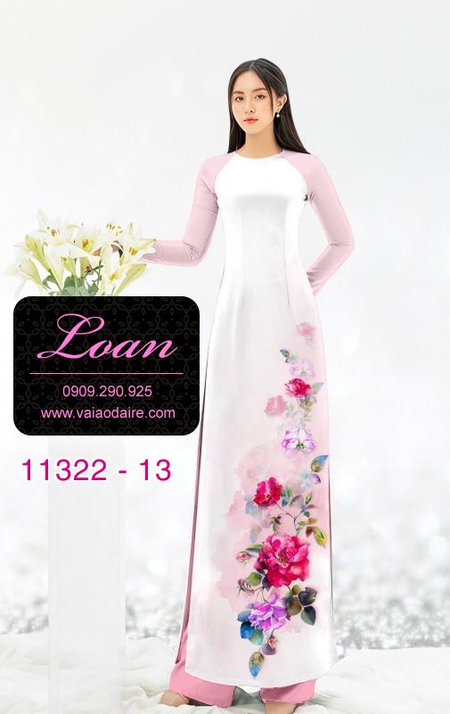 Vải áo dài hoa 3D