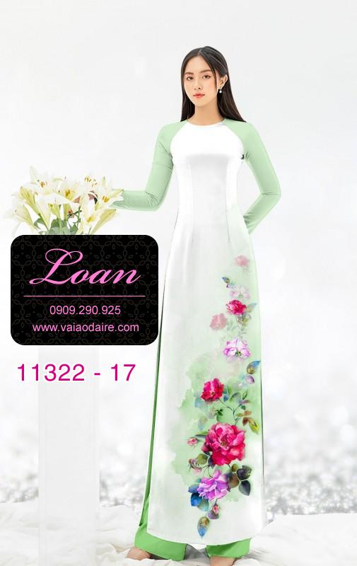 Vải áo dài hoa 3D