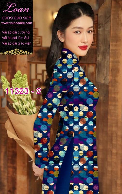 Vải áo dài chấm bi lớn