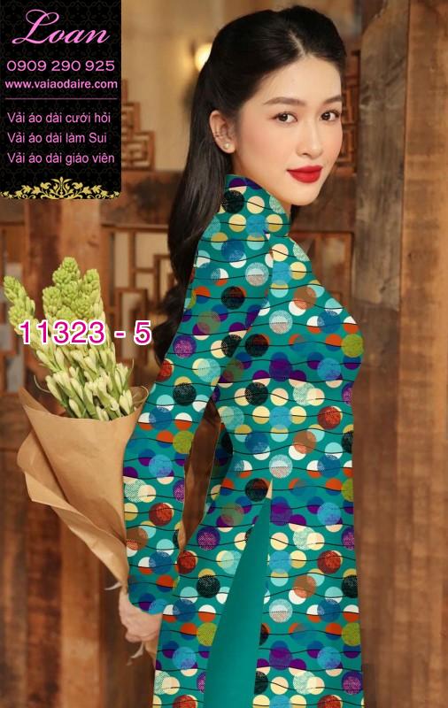 Vải áo dài chấm bi lớn
