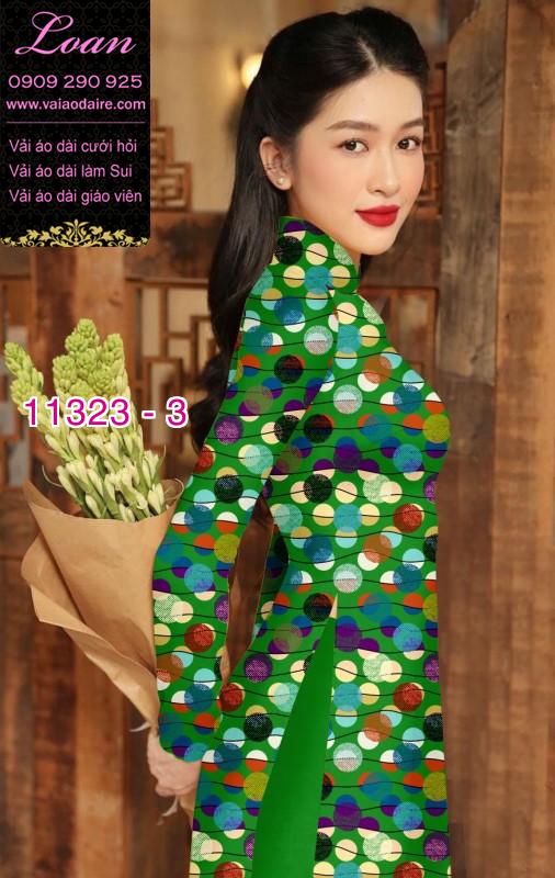 Vải áo dài chấm bi lớn