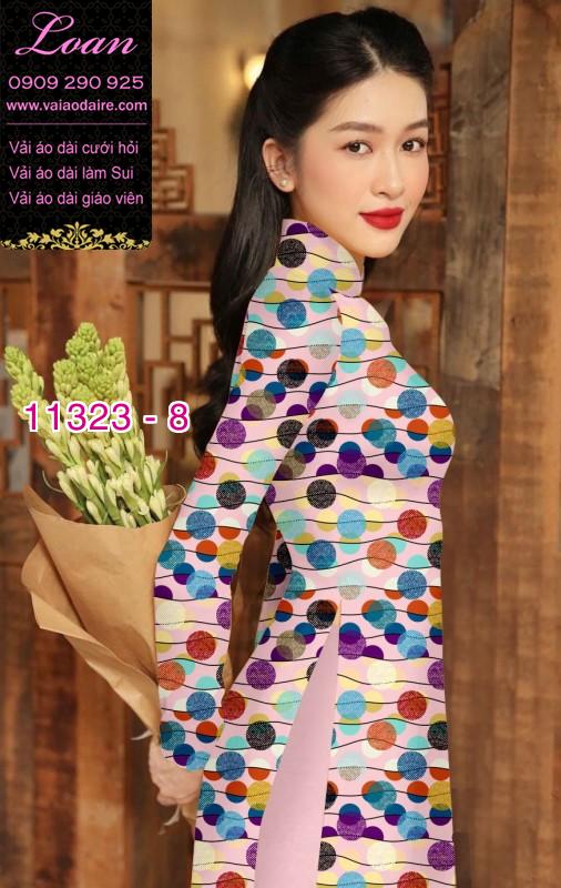 Vải áo dài chấm bi lớn