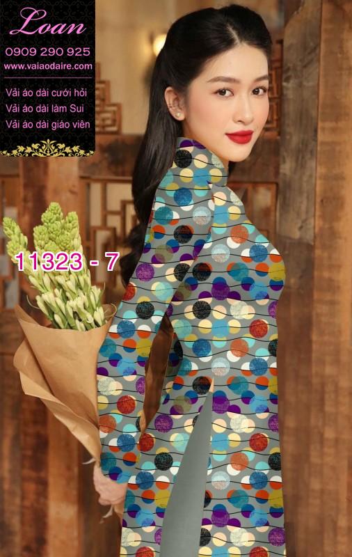 Vải áo dài chấm bi lớn