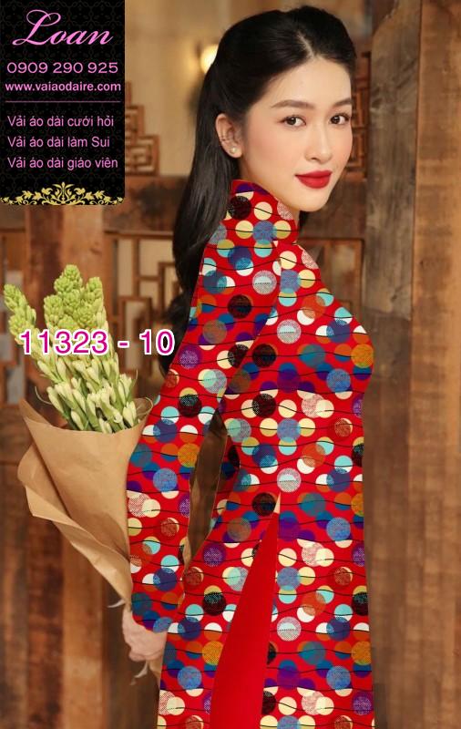 Vải áo dài chấm bi lớn