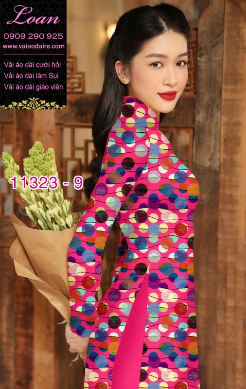 Vải áo dài chấm bi lớn