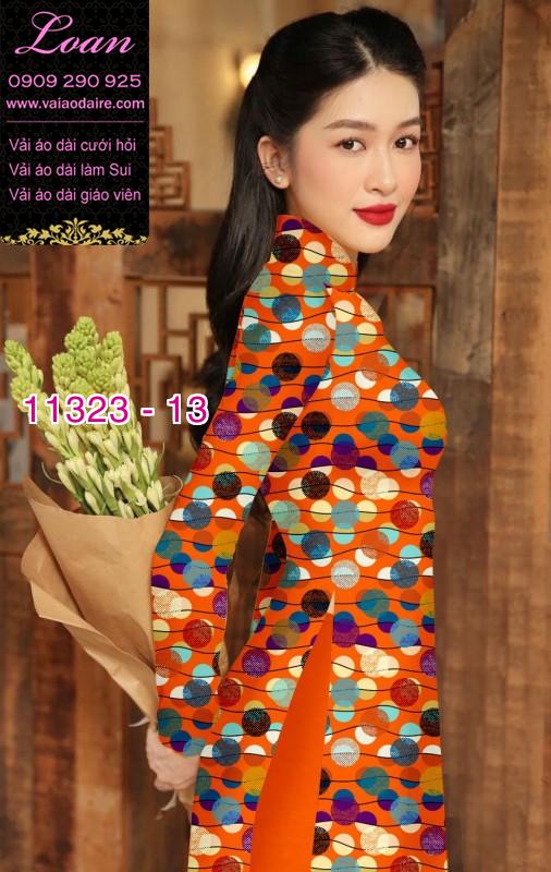 Vải áo dài chấm bi lớn