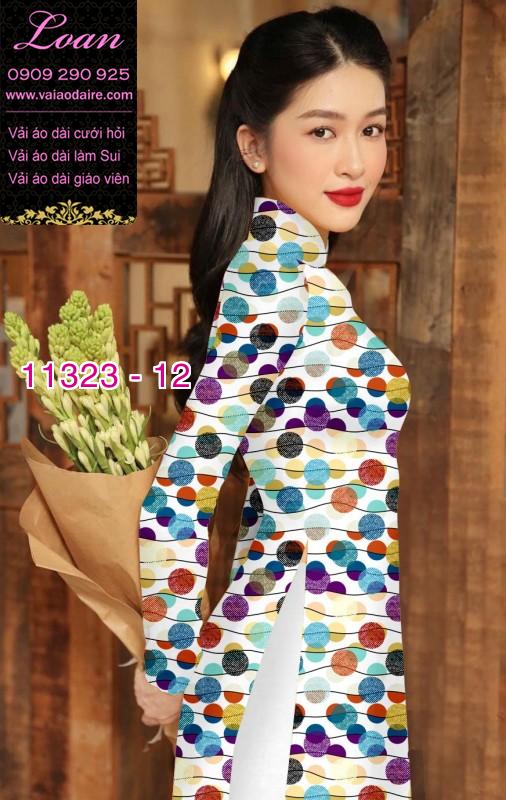 Vải áo dài chấm bi lớn