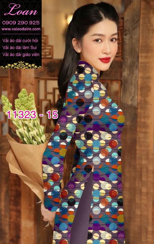 Vải áo dài chấm bi lớn
