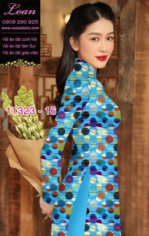 Vải áo dài chấm bi lớn