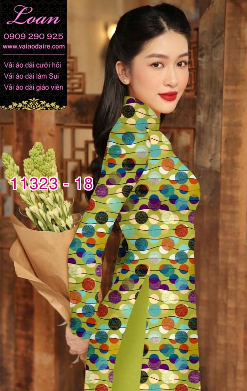 Vải áo dài chấm bi lớn