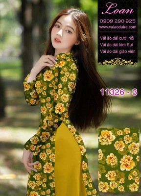Vải áo dài hoa nguyên áo-12008