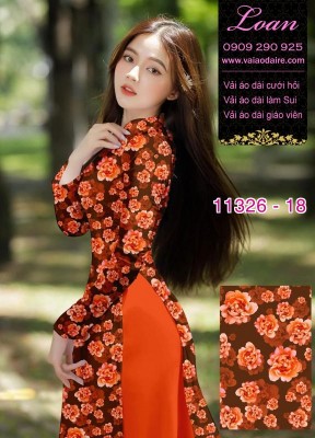 Vải áo dài hoa nguyên áo-12008