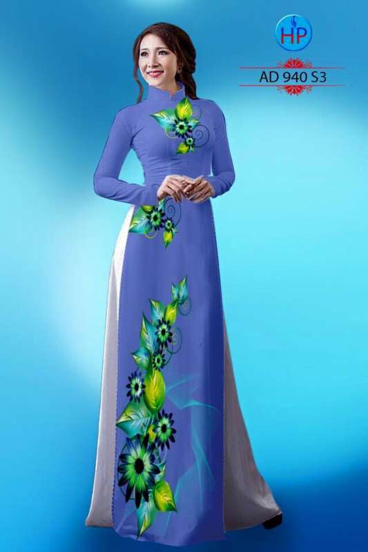 Vải áo dài hoa chạy dọc